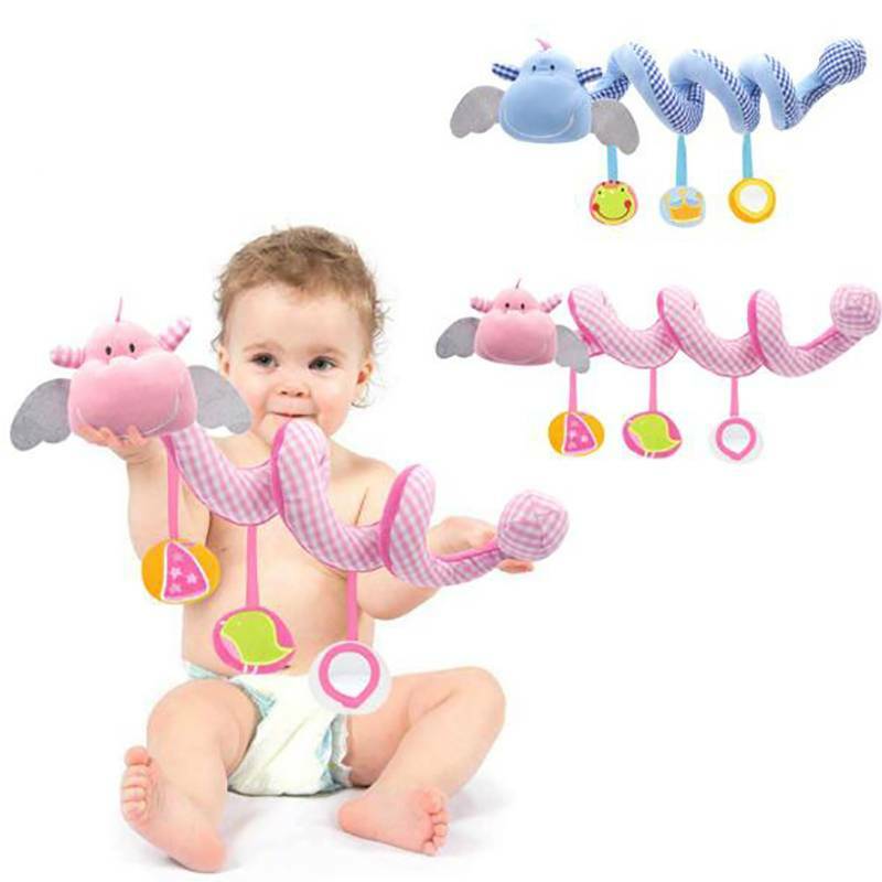 pink spiral pram toy